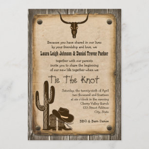 Convite de Casamento Rustic Wooden Western 2