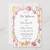 Convite de Casamento Rústico Aquarela Italiana