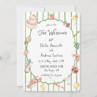 Convite de Casamento Rústico Aquarela Italiana