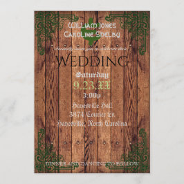 Convite de Casamento Rústico Celta Claddagh