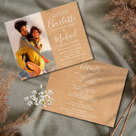Convite de Casamento Rústico com Foto Orçamento Tu