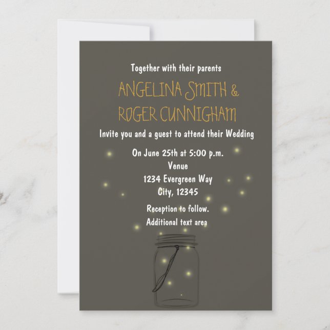 Convite de Casamento Rústico com Pote de Pedra e V (Frente)