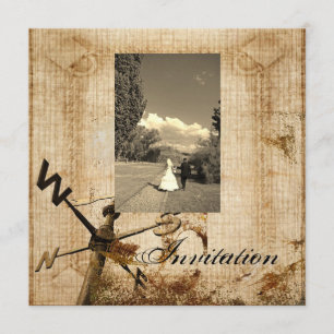 Convite de Casamento Rústico Country Vintage Weste