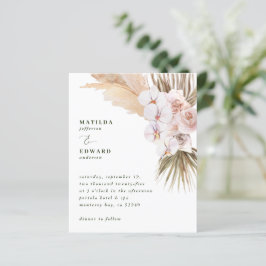 convite de casamento rústico de erva de pampas de 