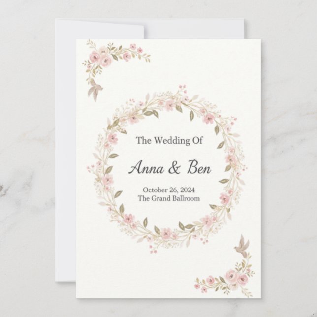 Convite de Casamento Rústico Elegante (Frente)