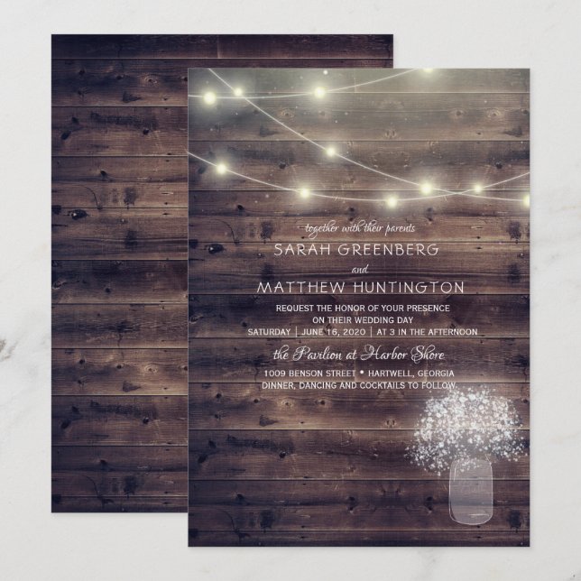 Convite de Casamento Rústico em Pote de Pedra com  (Frente/Verso)