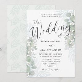 Convite de Casamento Rustico Eucalipto Verde Salvi