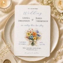 Convite de Casamento Rústico Jardim de Anêmona de