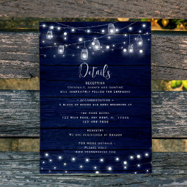 Convite de Casamento Rústico Marinho com Detalhes