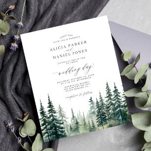 Convite de casamento rústico na floresta da montan