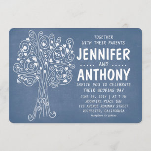 convite de casamento rústico para corações de a