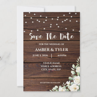 Convite de Casamento Rústico Personalizável