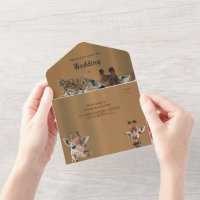 Convite de Casamento Safari Tudo em Um