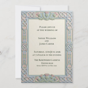 Convite de Casamento Sage Celtic Thistle
