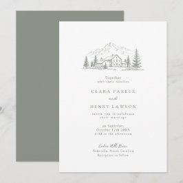 Convite de Casamento Sage Pine Mountain Lodge