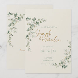 Convite de Casamento Sage Verde Eucalipto