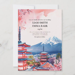 Convite de Casamento Sakura Japonês