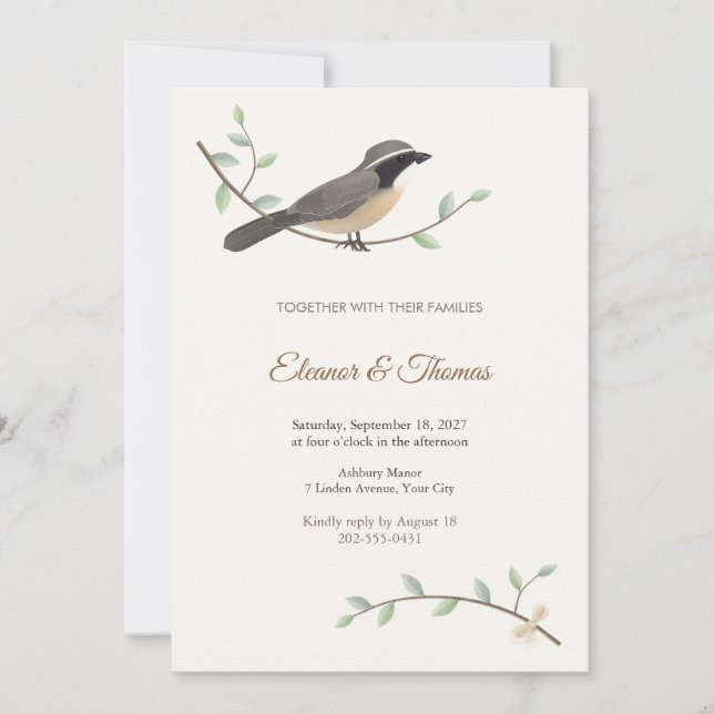Convite de Casamento Saltator Songbird (Frente)