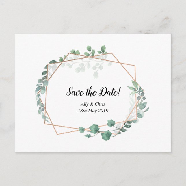 Convite de casamento salve a data cartão postal fl (Frente)
