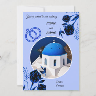 Convite de casamento Santorini