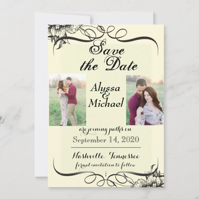 convite de casamento save the date (Frente)