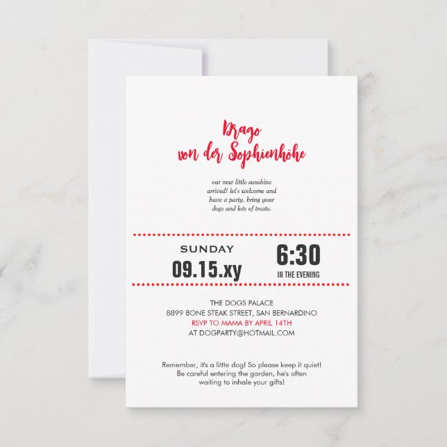 convite de casamento save the date great dane (Frente)