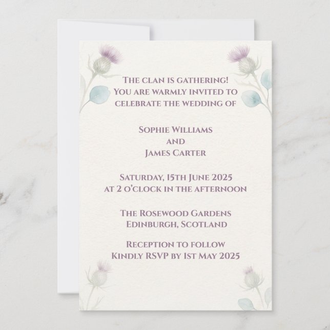 Convite de Casamento Scottish Highland Skies (Frente)