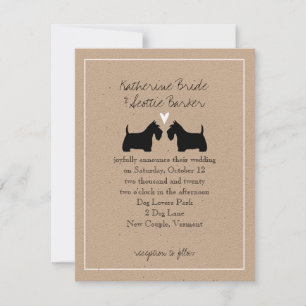Convite de Casamento Scottish Terriers