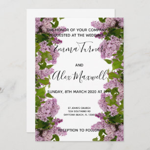 Convite De Casamento Script Floral Puro