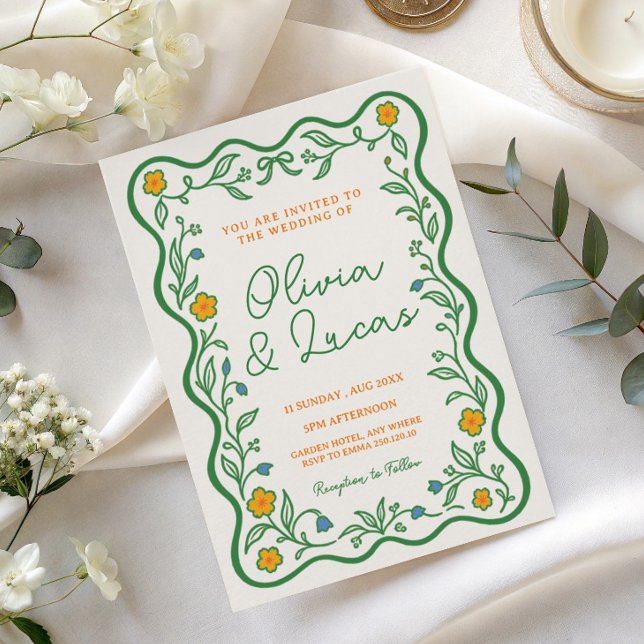 Convite de casamento selvagem Jardim Rústico (Criador carregado)