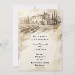 Convite de Casamento Sepia Highland Manor