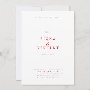 Convite de Casamento Serif de Gravidade Mínima