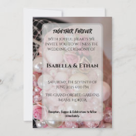 Convite de casamento shabby chic vintage com conta