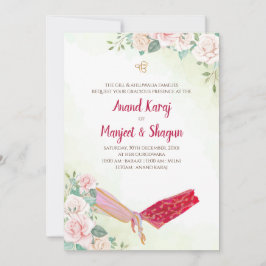 Convite de casamento Sikh e cartões Anand Karaj
