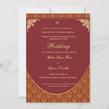 Convite de casamento Sikh Panjabi