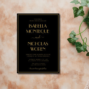 Convite de Casamento Silencioso Moderno Caprichoso