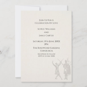 Convite de Casamento Silhueta de Casal nas Terras 