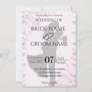 Convite de Casamento Silhueta Minimalista