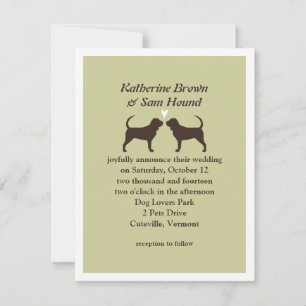 Convite de Casamento Silhuetas de Bloodhound