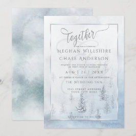 Convite De Casamento | Silver Blue Winter Wonderla