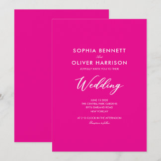 convite de casamento SIMPLE CLÁSSICO elegante rosa