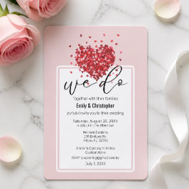 Convite de Casamento Simple We Do - Hearts
