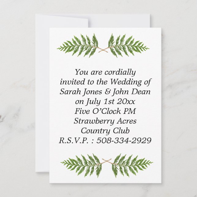 Convite de casamento simples (Frente)