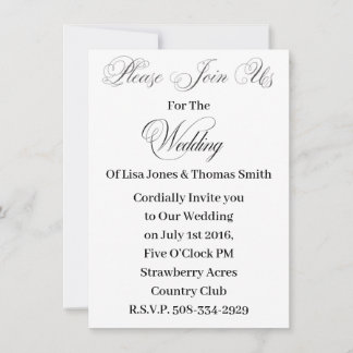 Convite de casamento simples