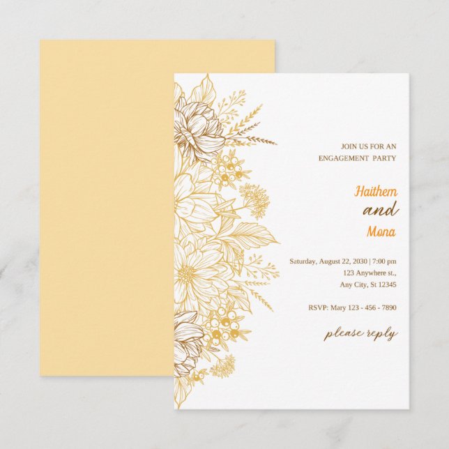convite de casamento simples (Frente/Verso)