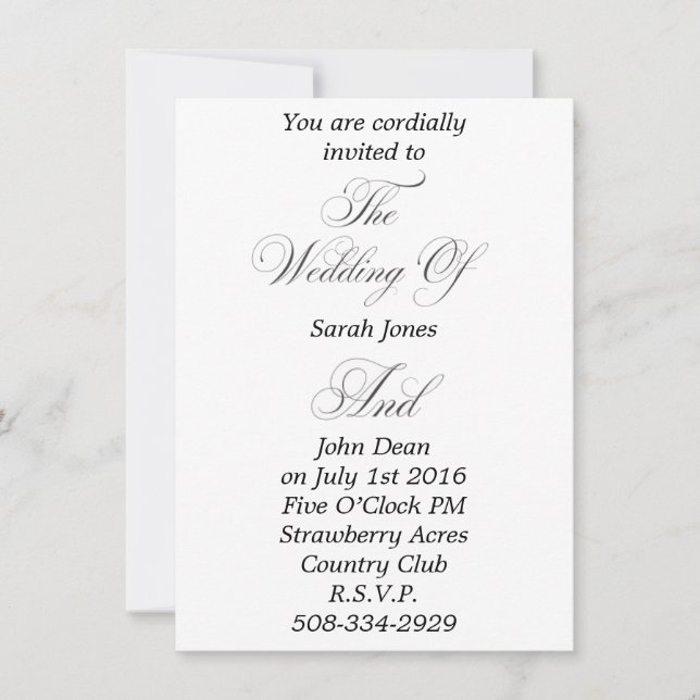 Convite de casamento simples (Frente)