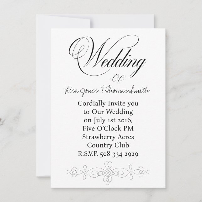 Convite de casamento simples (Frente)