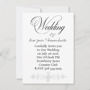 Convite de casamento simples
