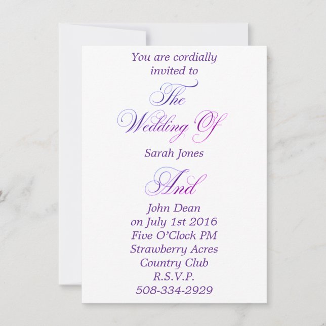 Convite de casamento simples (Frente)