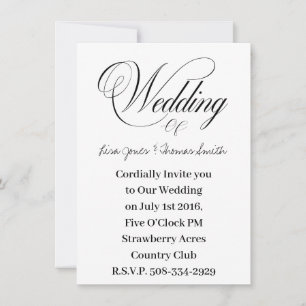 Convite de casamento simples